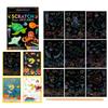1Book Magic Rainbow Color Cartoon Scratching Paper 9PCS/Set DIY Scratch Graffiti Card Kit School Rewards Gift Party Souvenir ZYF