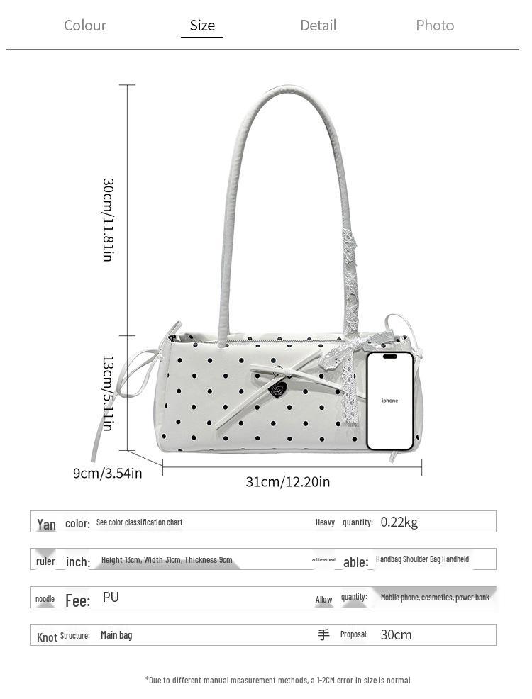 Korean Style Polka Dot Women's Luxury Shoulder Handbag for Work & Commute