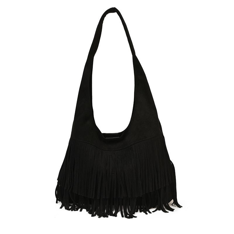 Große Kapazität Retro-Tasche Damen neue Mode Achseltasche Herbst vielseitige Fransen große Tasche