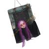 55KF Motion Activated Hanging Ghostly Gravestone Glowing Eyes Shaking Body And Eerie Sounds For Outdoor Horror Decorations