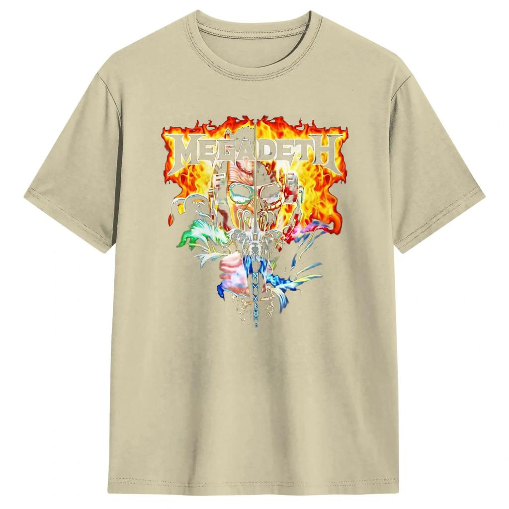 Vic Rattlehead Megadeths T Shirt Summer 100 Cotton TShirts For Unisex Popular Custom Logo Tee Shirt ShortSleeve Y2K Basic Tees