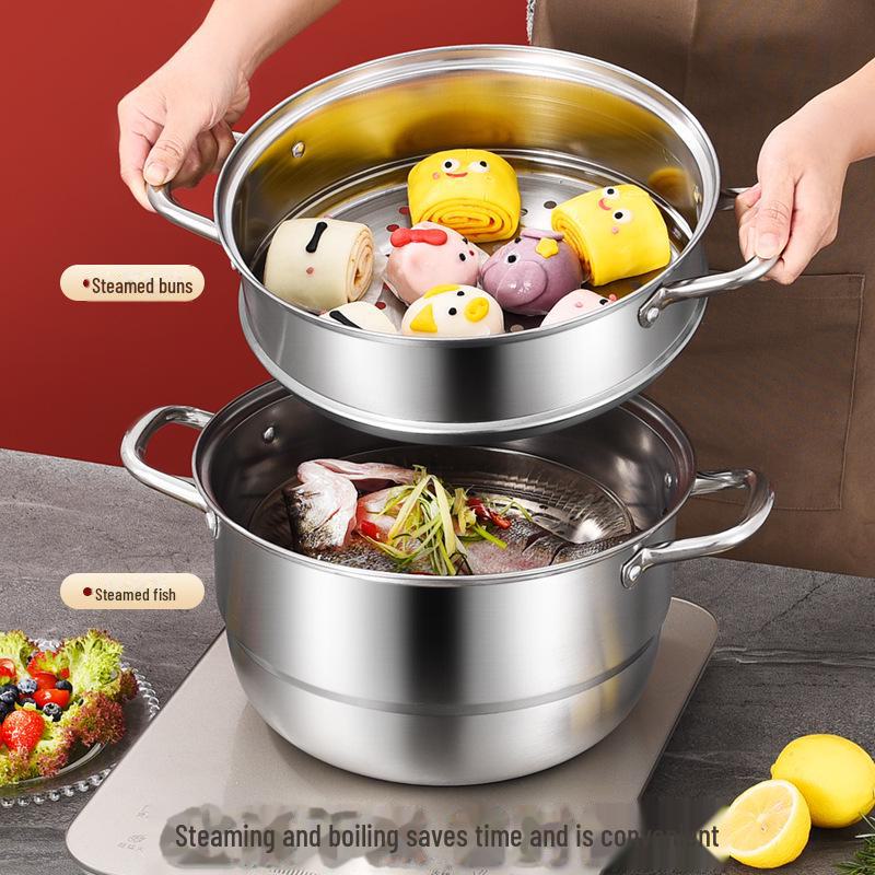 "Stainless Steel Multi-Layer Household Soup Steamer"