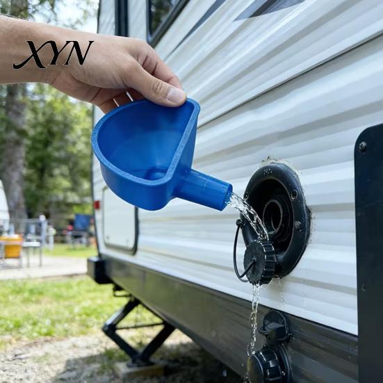 Quick Fill RV Water Funnel Fresh Tank Filling Funnel, 3D Printed Trailer Inlet Nozzle with Wide Mouth, Compatible Standard Port Efficient Tool
