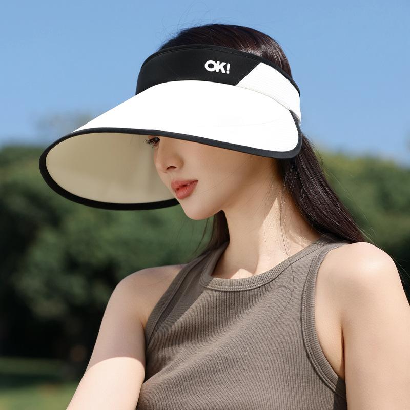 Summer new hat women's summer outdoor sports sunscreen hat empty top sun hat simple light luxury sun hat