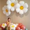 White Daisy Flower Balloons Multi Size Sunflower Foil Balloon Plumeria Helium Ball for Birthday Wedding Party Decor Baby Shower