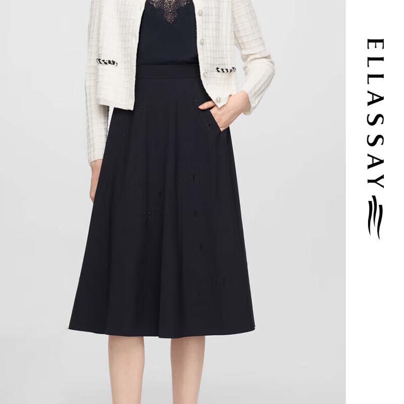 

ELLASSAY Elegant Rhinestone Pleated Midi Skirt
