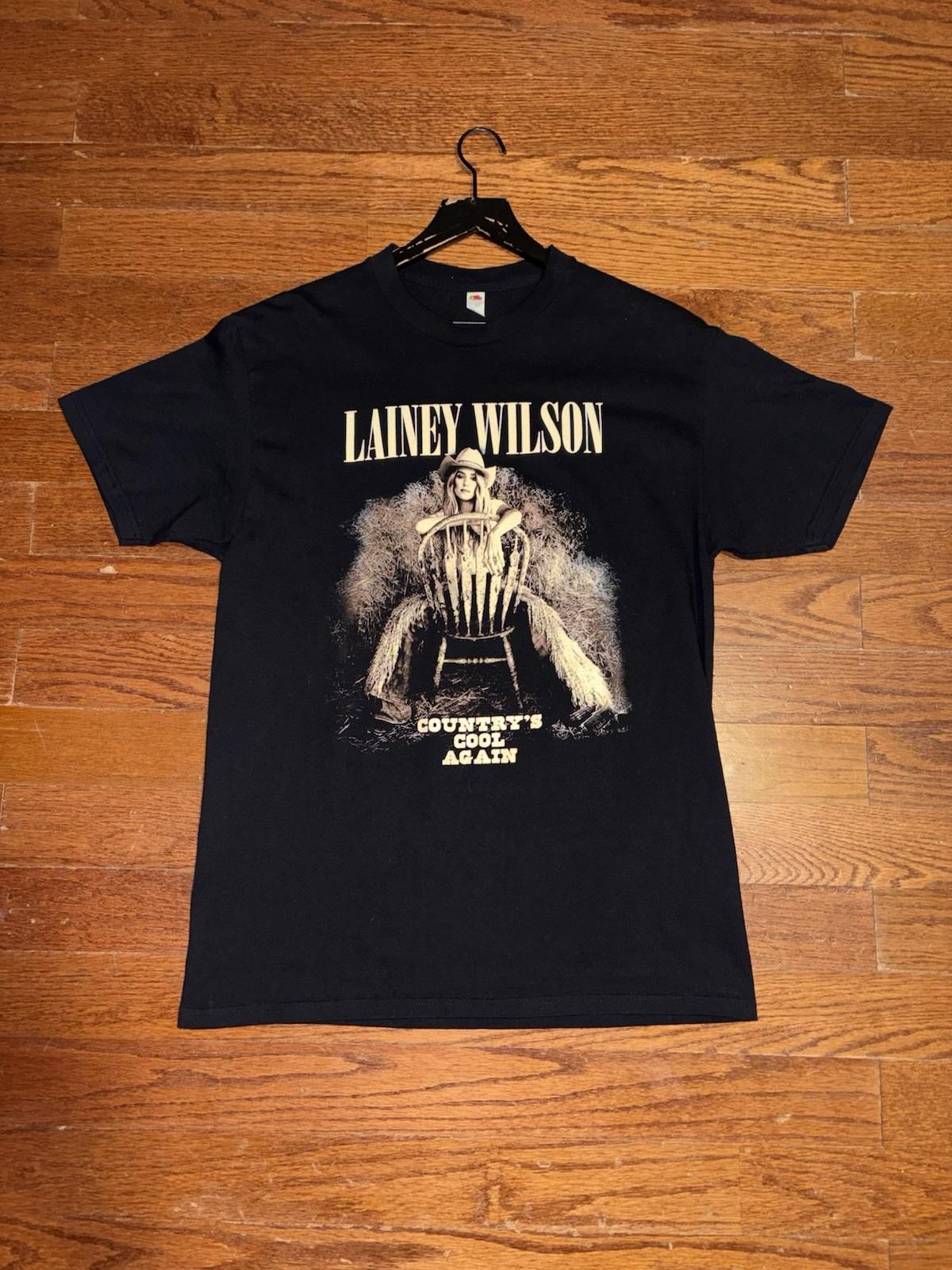 Lainey Wilson Countrys Cool Again T Shirt Mens L Black Tour Concert Short Sleeve Unisex T-Shirt M