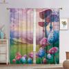 Fantasy Cartoon World Mushroom 3d Printing Curtain Bedroom Kitchen Living Room Children's Room Decorative Curtain 2 Pieces