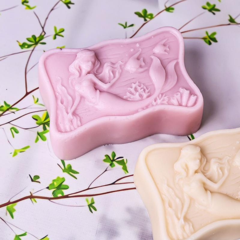 Dolphin Mermaid Aromatherapy Candle Mold DIY Flower Appreciation Girl Couple Soap Mold Flower Fairy Sugar Cake Baking Tool