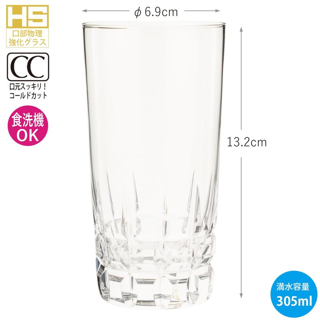 Toyo Sasaki Glass Tumbler Glass Cut Glass 10 Tumbler 305ml Made In Japan Dishwasher Safe Glass Cup Beer Glass Highball Glass Sour Glass Glass