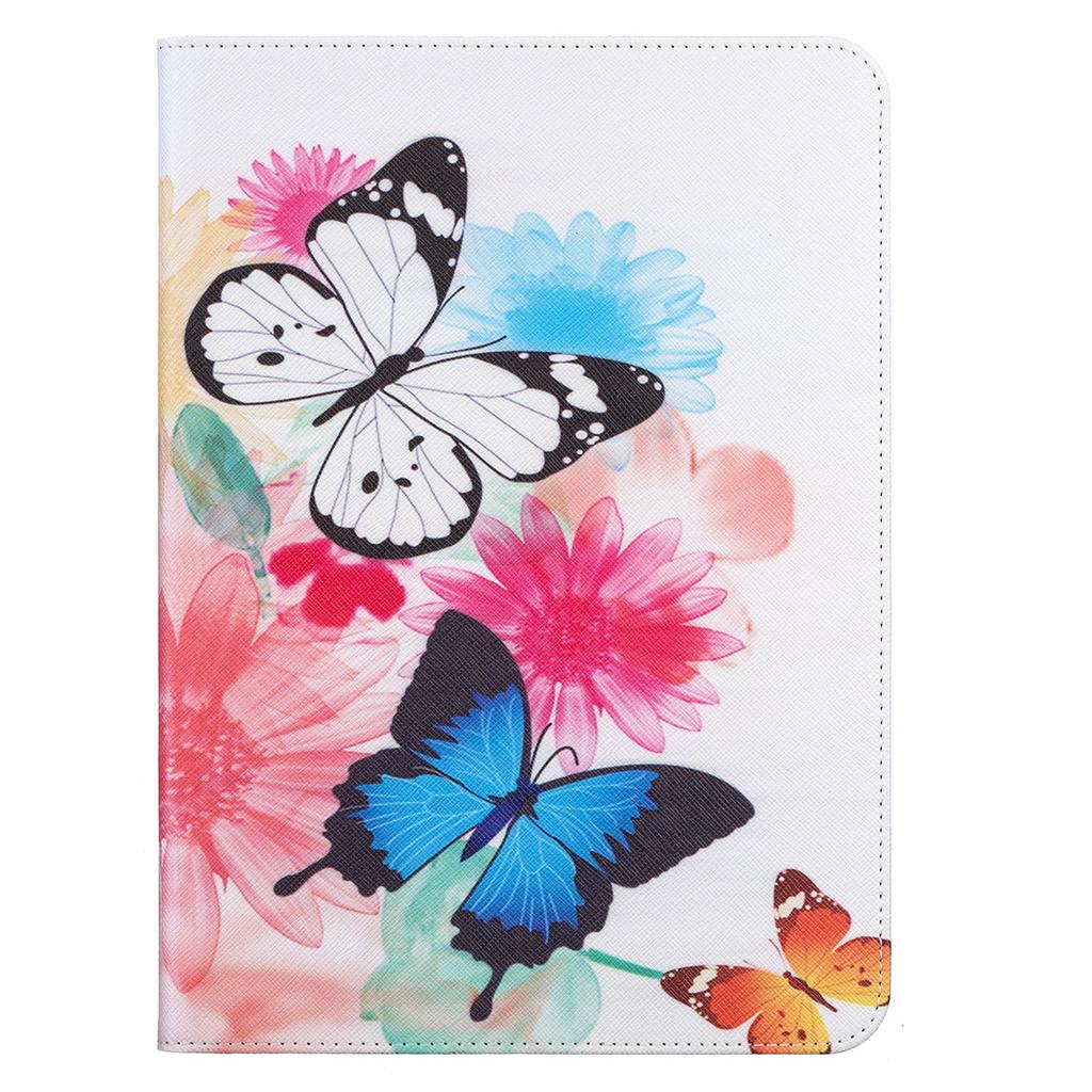 Applicable To iPad Air 13 Tablet Leather Case, Samsung Tab A9plus Cartoon Bear Butterfly Flower Painting Card