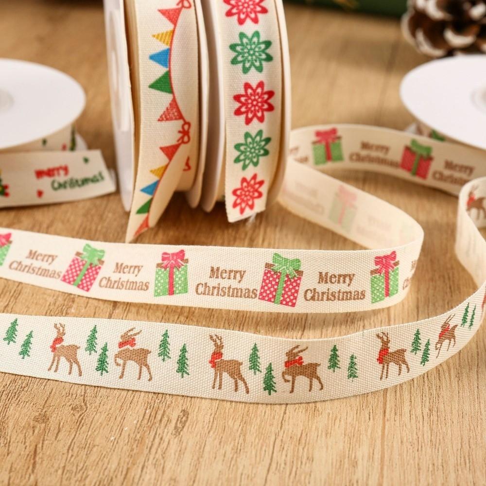 Christmas Print Christmas Ribbon 10 Yards Christmas Craft Ribbon  Gift Packing