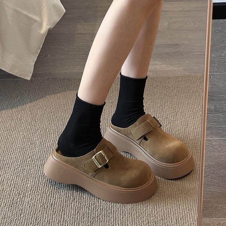 [Youshilai] Baotou platform loafers women's spring 2025 new fashion outer wear high-end sense one pedal