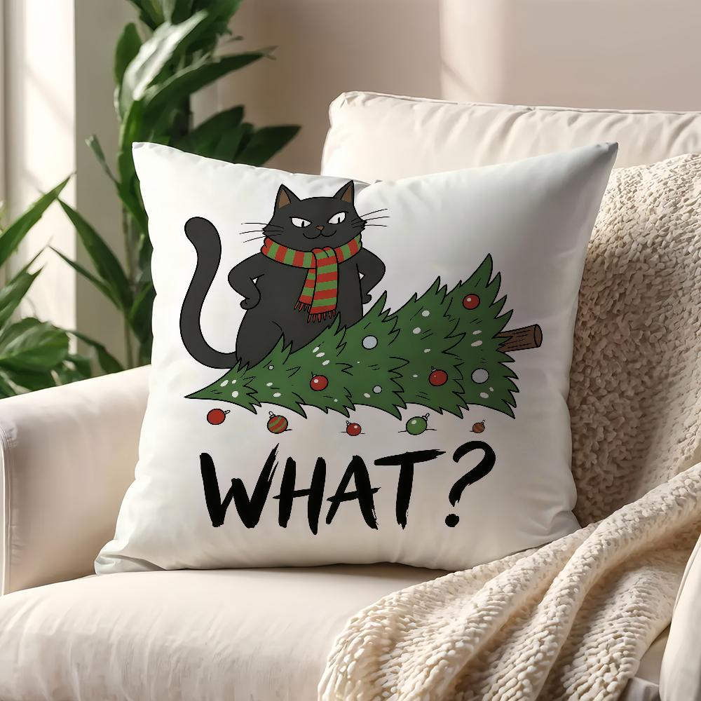Christmas Cartoon Cat Cushion Cover Best Home Office Coffee Pillow Sofa Printing Decoration Room Shop Car Nordic Simplicity Hit