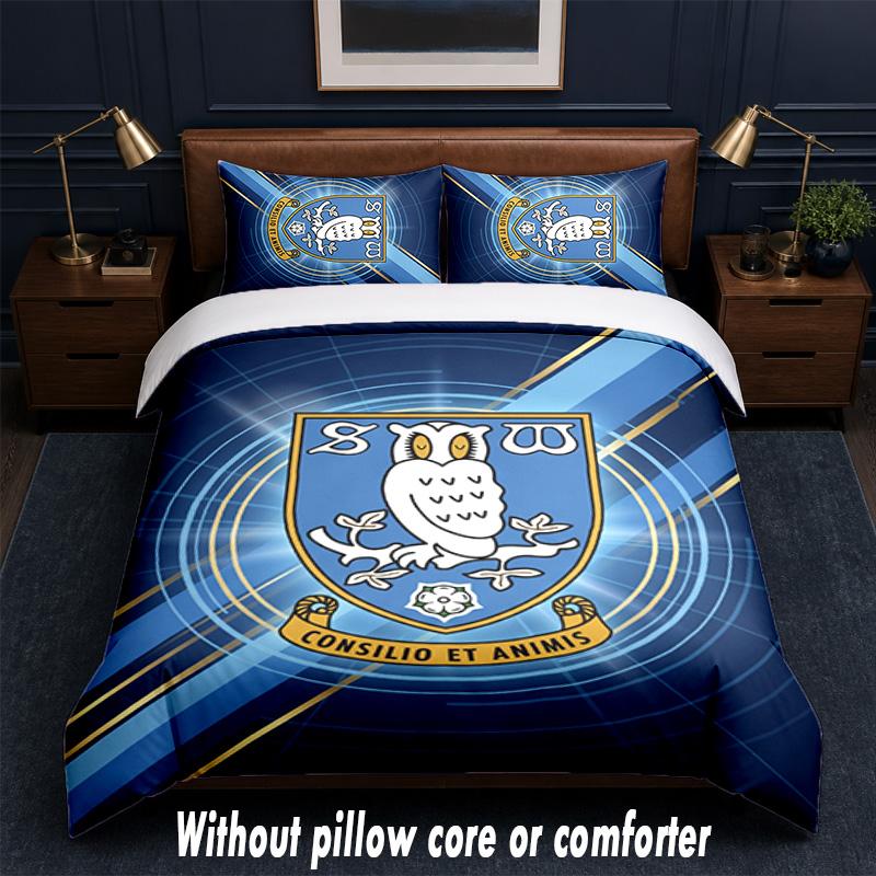 Sheffield Wednesday Design Bed Bedding Set 1 Duvet Cover + 2 Pillowcases Soft Breathable Household Bed Linens