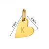 1Pcs Gold Color Letter Alphabet Heart-Shaped Pendant Charm Necklace Earrings Keychain Diy Accessories Jewelry
