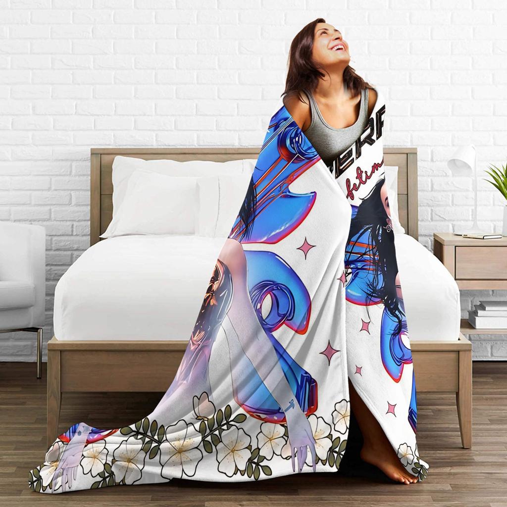 Perry Tour 2025  Katy Butterfly Blanket  Super Warm Street Trend Plush Throw Blanket For Outdoor Flannel Bedspread Bed Cover