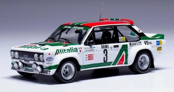 IXO Fiat 131 Abarth Diecast Model Car, 1/43 Scale, Monte Carlo Rally 1979 #3, M. Alen/I. Kivimak, Finished Model, RAC446A [Parallel Import]