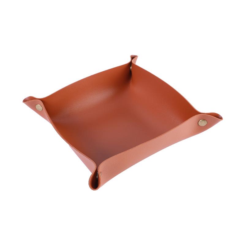 

Складной поднос для хранения ключей и игральных костей из скандинавской кожи Medium [20*20cm] коричневый