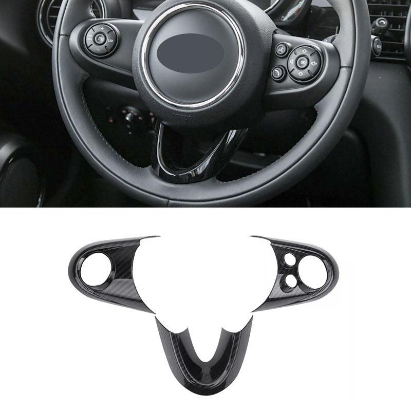 ABS Carbon Fiber Style Accessories For BMW Mini Cooper S JCW F54 F55 F56 F57 F60 Car Interior Steering Wheel Button Cover Decor
