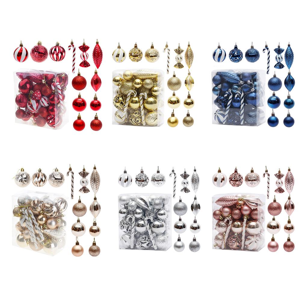 Festive Holiday Ornament Collection Shatter Proof Plastic Baubles Decorations Glittering Christmas Tree Pendants