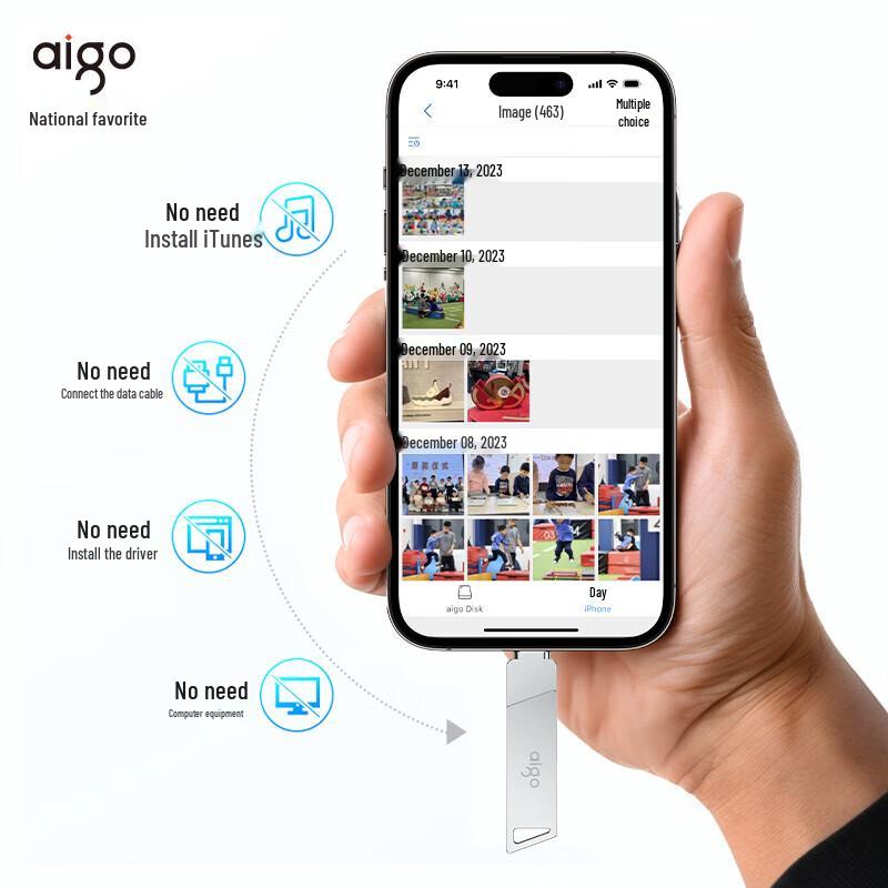 Aigo U368 32GB Lightning USB 3.0 MFI Certified iPhone/iPad Flash Drive
