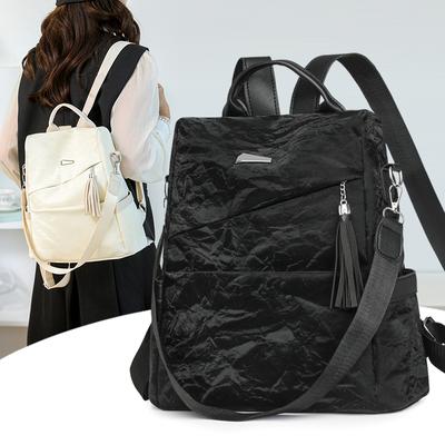 Damen Diebstahlsicherer Rucksack Weiches Leder Doppelzweck Große Kapazität Reise-Rucksack Leichte Umhängetasche