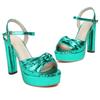 Luxury Gold Women's Sandals Shoes Summer 2025 Sexy Platform Silver Green Pink High Heels Ankle Strap Dance Wedding Shoes Ladies