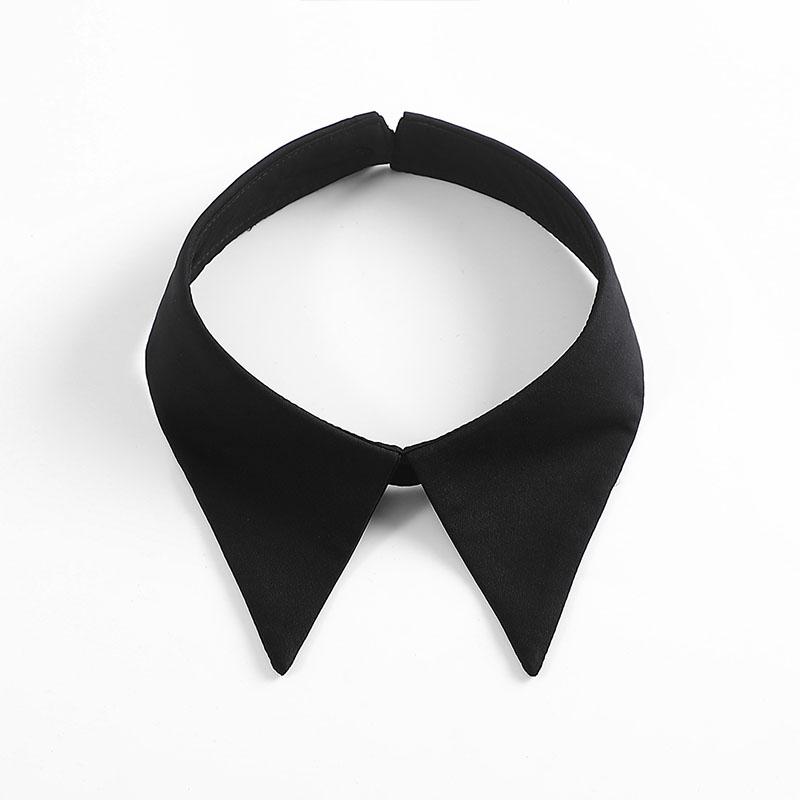 New Front Tie Fake Collar Shirt Women White Black Lace Collars Detachable For Women Blouse Lapel Shirt False Collar Woman