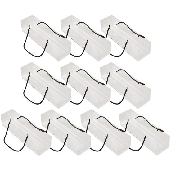 

10 шт. с ремешком, прозрачные креативные коробки для упаковки рулетов для здорового торта, контейнеры для тортов L чёрный