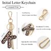Leopard Letter Keychain for Women, PU leather Initial Letter Keyring Keychain Accessories Purse Handbags Charm