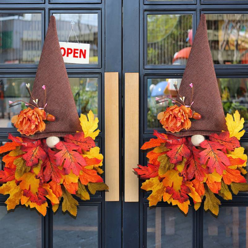 Leaf Thanksgiving Maple Fairy Hat Door Hanging Front Porch Wall Decoration Stove