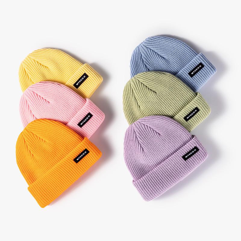 Alphabet Cloth Melon Fur Hat Women's Autumn and Winter Warm Knitted Cold Hat Men's Versatile Hot Hat