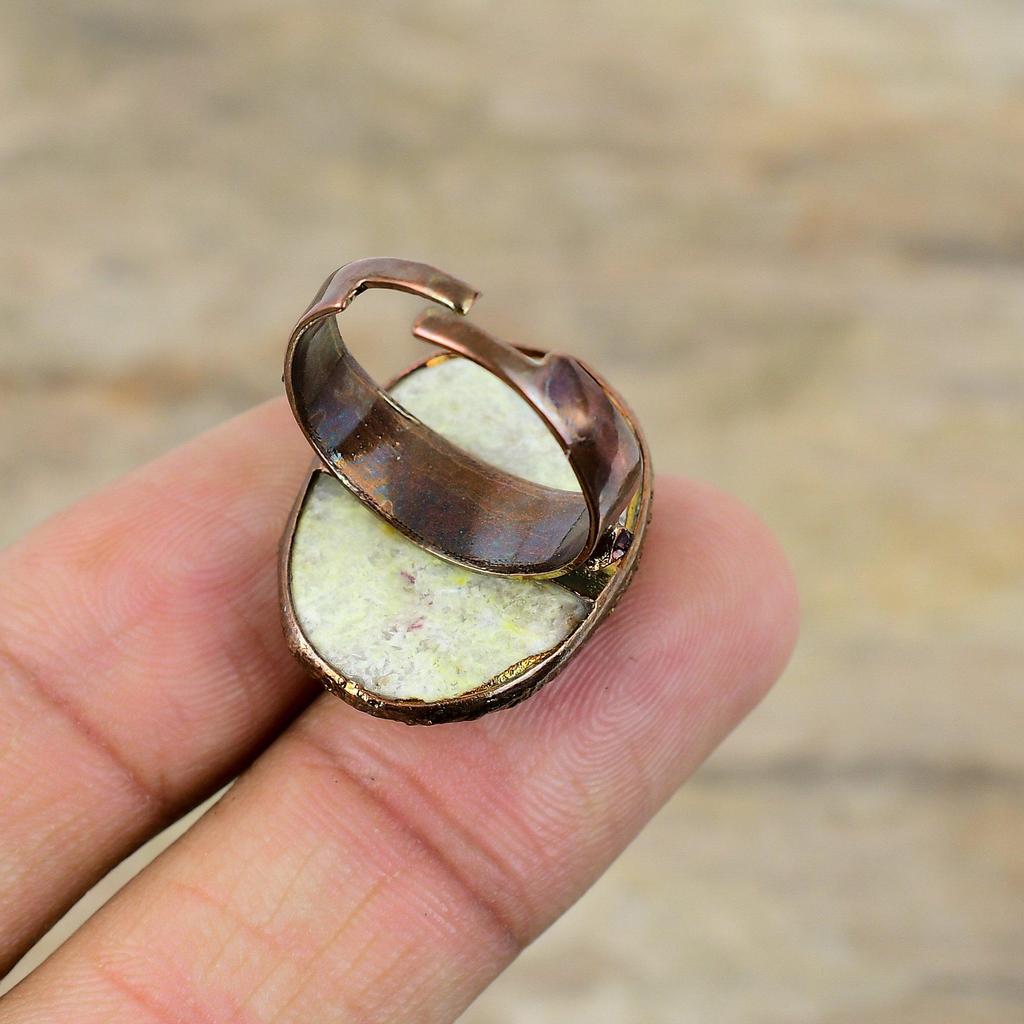 Vermilion Ring Electroformed Copper Ring Adjustable Rings Handmade Jewelry Real Gemstone Ring Vermilion Electroformed Jewelry Gift For Wedding