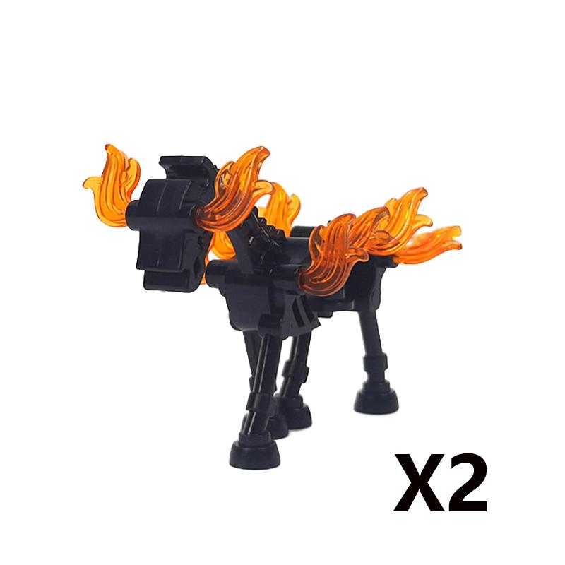 Halloween Decorative MOC Building Blocks Pumpkin Carriage Tombstone Skeleton Flame Horse Accessories Elf House Bricks Toys Gifts