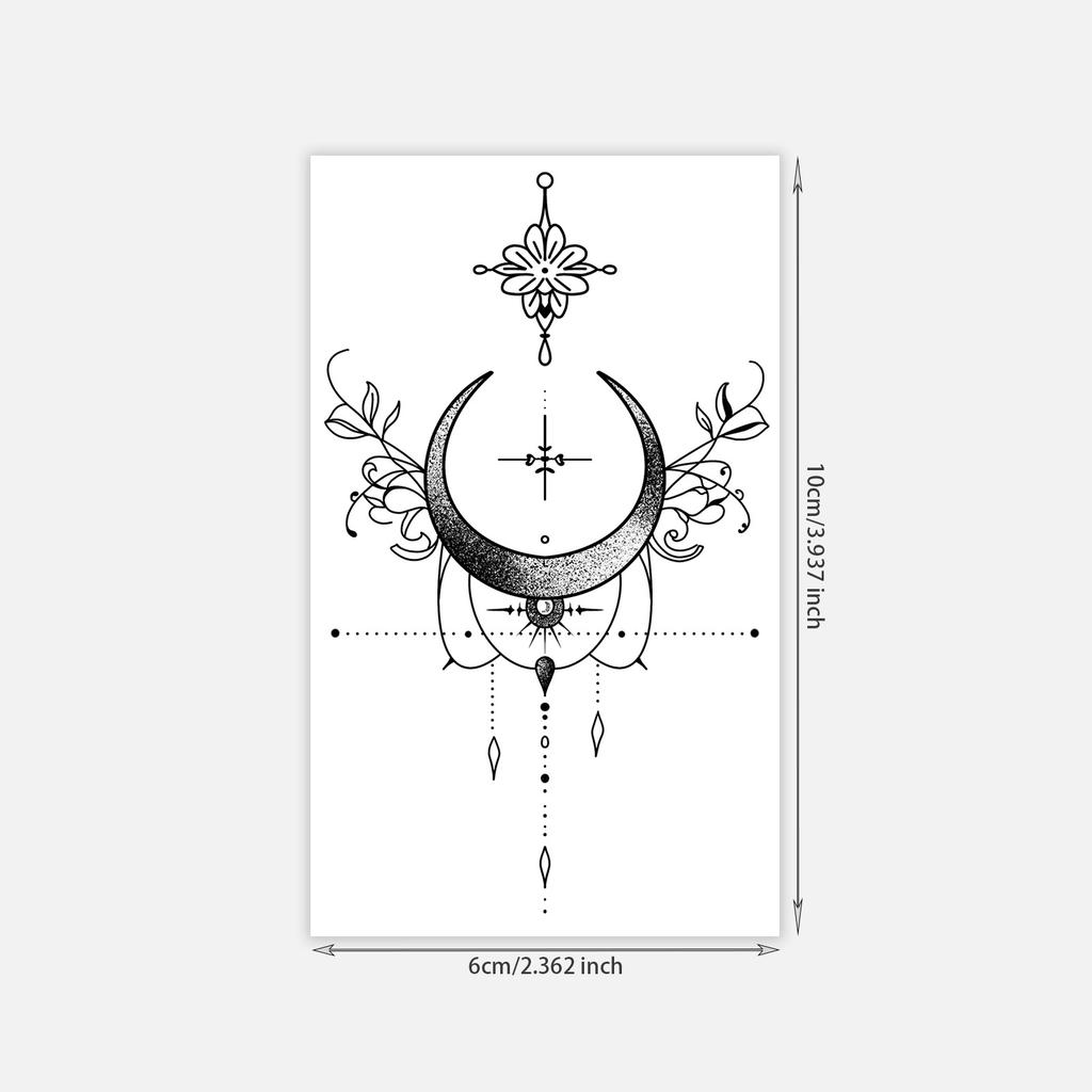 Dark Moon Totem Tattoo Sticker Simple High-End Aesthetic Tattoo Sticker
