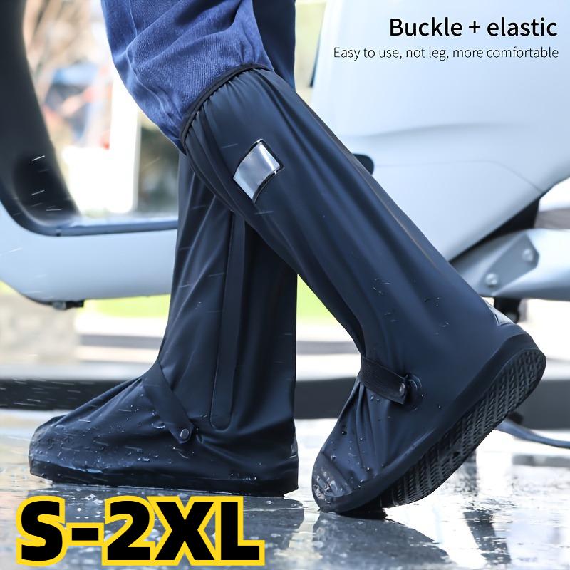 

1pair Rain Boot Shoe Cover High-tube Outdoor Camping Waterproof Rainproof Shoe Covers for Motorcycle Bike Cycling Equipment (36-37) чёрный