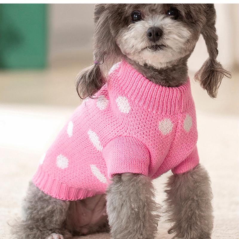 Зимняя теплая одежда для собак, милый свитер для собак, мягкое вязаное пальто для маленьких и средних собак, одежда для чихуахуа и йорков, товары для животных