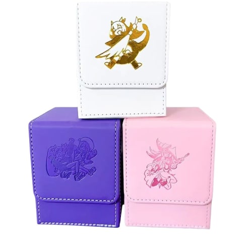 Deck Case, Trading Card Case, Vertical Storage, Magnetic, PU Leather, Holds 100 Cards, Sleeve Compatible, Compatible with Yu-Gi-Oh!, Pok?mon, Duel Mas