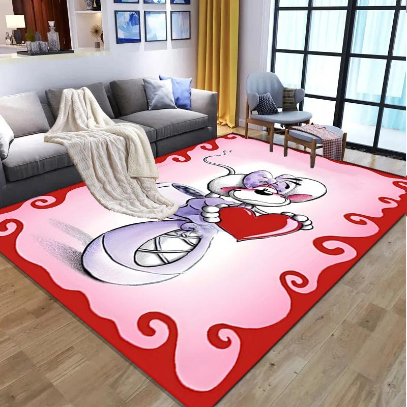 Diddl Pattern Rug, Indoor/Outdoor Mat, for Picnic, Gameroom, Bedroom, Office, Living Room, Home Decor Carpet, Birthday Gift