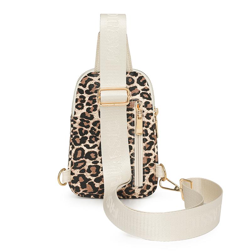 Women's Chest Bag Leopard Shoulder Crossbody Bag Lightweight Travel Satchel