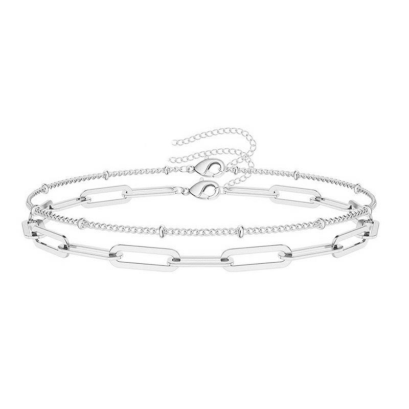 Modne Eleganckie Zestawy Bransoletek z Amuletami w Kształcie Serca dla Kobiet Vintage Minimalistyczne Wieloelementowe Skręcana Łańcuszkowa Metalowe Bransoletki Biżuteria