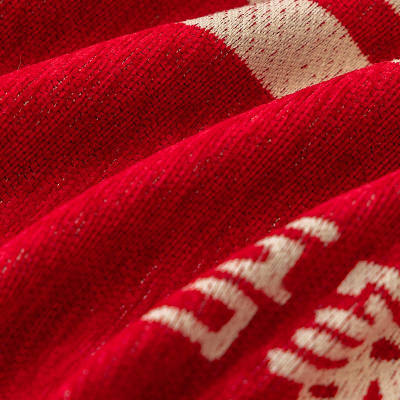 Chinesische Festliche Sofa-Handtuch Vier Jahreszeiten Universal Hochzeit Hoher Sinn Dekoration Rot Layout Abdeckung Tuch Rutschfest Decke Kratzfest