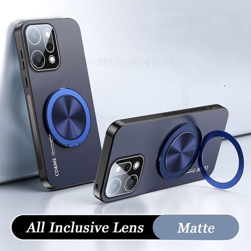 

Ring Stand Holder Bracket Phone Case For Oppo Reno14 Pro Soft Silicone Bumper HD Lens Film Protection Cover For OPPO Reno 14 Pro Shockproof Shell Reno14