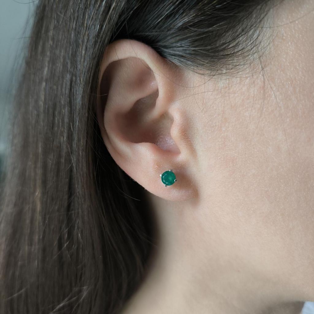 Silver Earrings with Natural Agate 0.88ct (2198383)