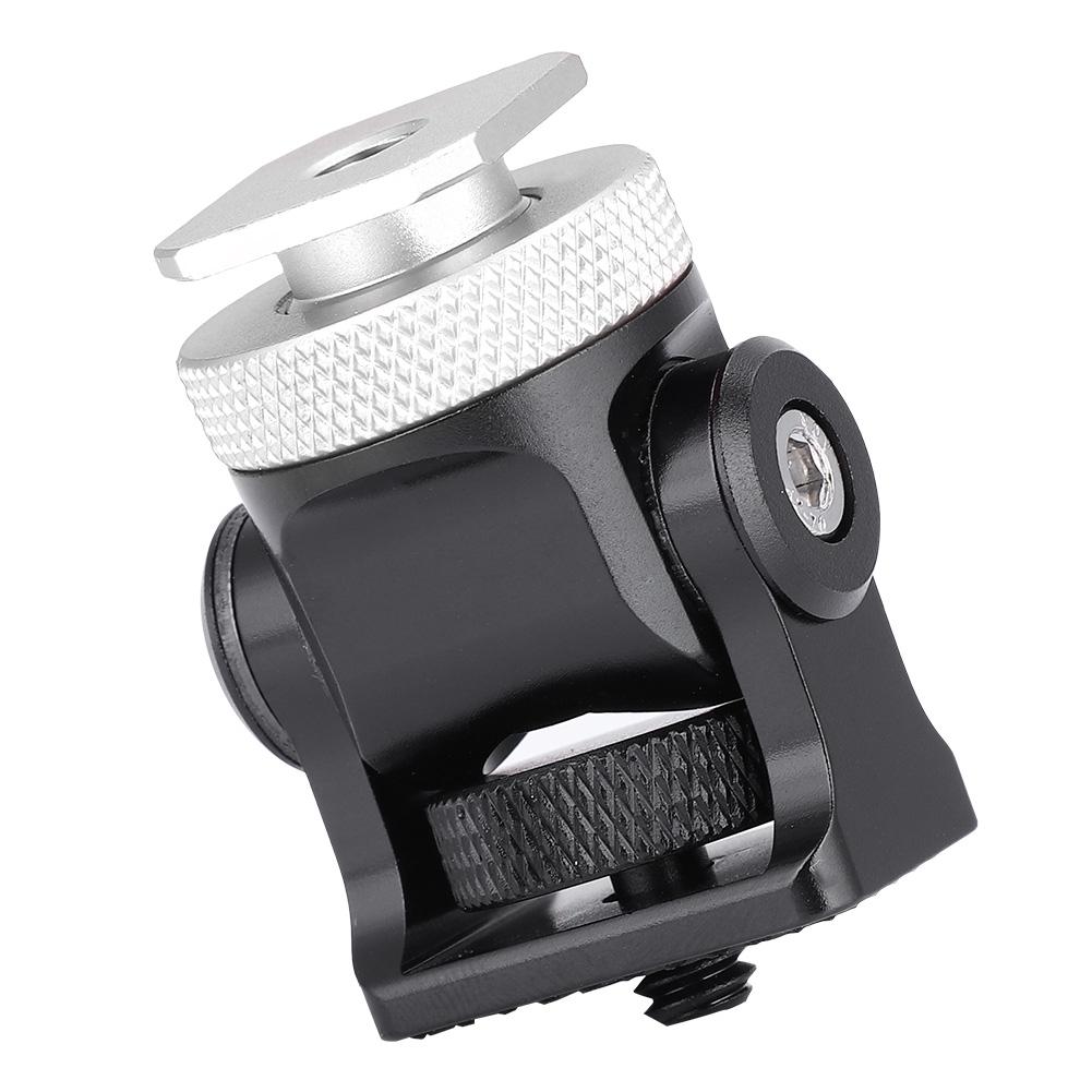 Blixtsko Fäste Monitor Blixt Mikrofonhållare 1/4in Skruv Kamerahållare Ställ Fäste (Svart silver)