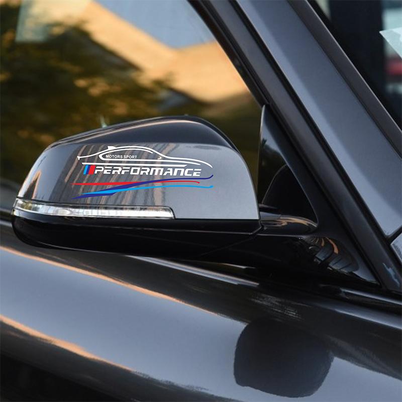 2pcs M Power Performance Car Rearview Mirror Sticker for BMW 1 3 4 5 7 Series F18 F10 F25 F30 F31 F34 GT X1 X3 X4 X5 X6 F15 F16