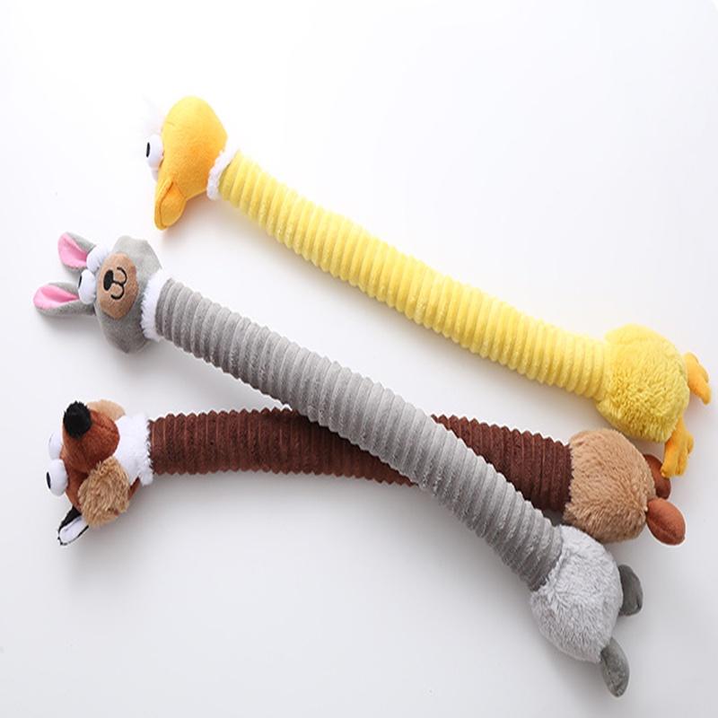 Kreativní liška s dlouhým krkem Pes Žvýkací hračka Kreslený králík kachna Plyšová hračka Interaktivní hračka pro psa Kousací 96g Hmotnost