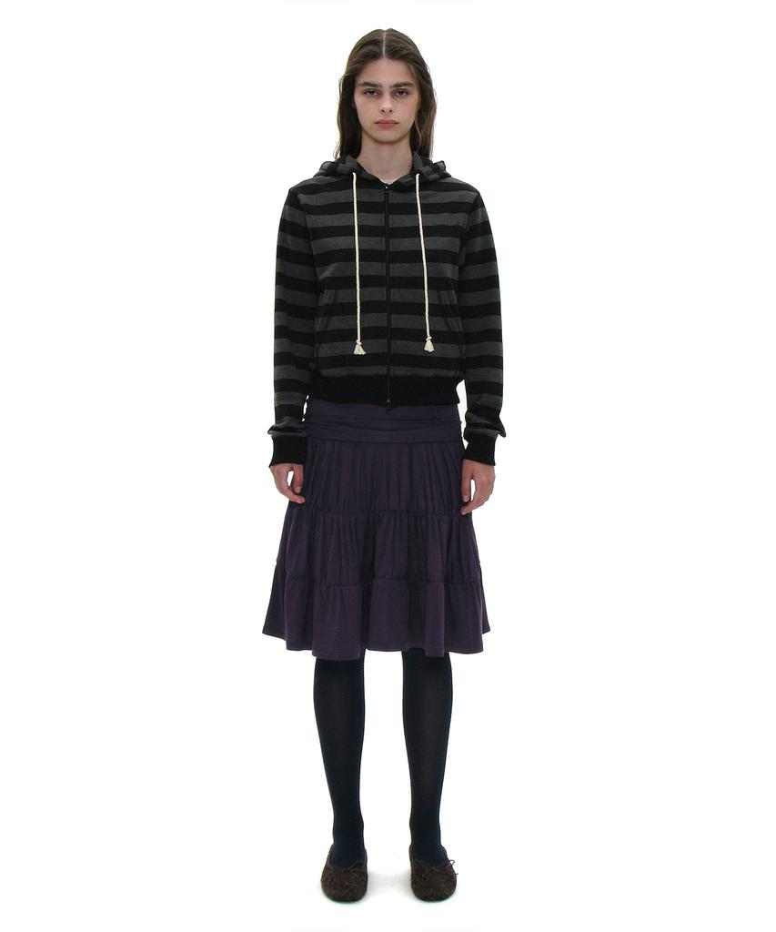 Partimento Woman Pwc Jersey Shirred Tiered Midi Skirt_Midnight Plum
