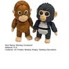 2Pcs 3D Printed Monkey Figurine Movable Joints Mini Orangutan Statue Fidget Toy Home Office Desktop Decoration Ornament